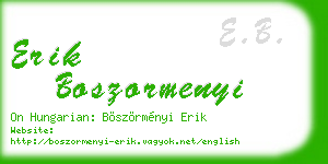 erik boszormenyi business card