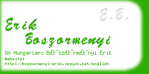 erik boszormenyi business card